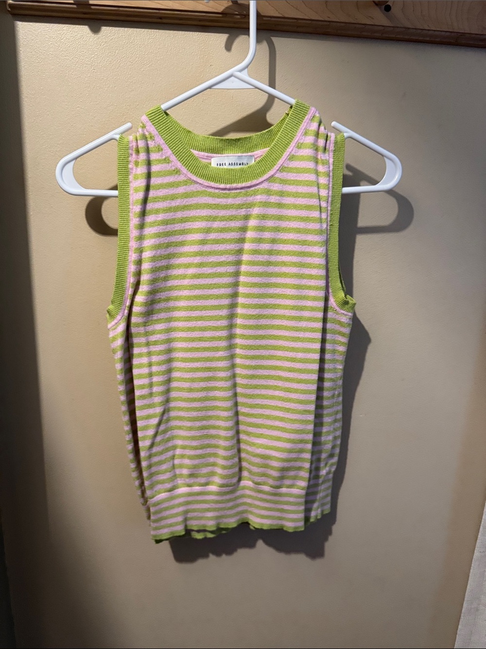 Walmart hot item!! Striped Sleeveless Tank Top - Pink & Lime Green